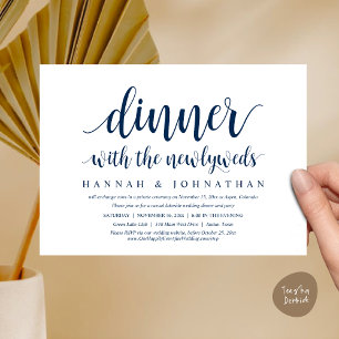 Dinner with the newlyweds, Wedding Elopement Invitation