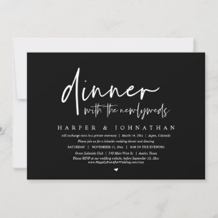 Dinner with the Newlyweds, Wedding Elopement Party Invitation
