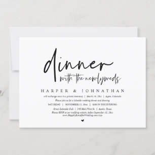 Dinner with the Newlyweds, Wedding Elopement Party Invitation
