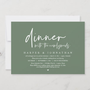 Dinner with the Newlyweds, Wedding Elopement Party Invitation