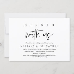Dinner With Us, Wedding Rehearsal Party Invitation