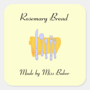 Dinnerware and Napkin Custom Baking Sticker