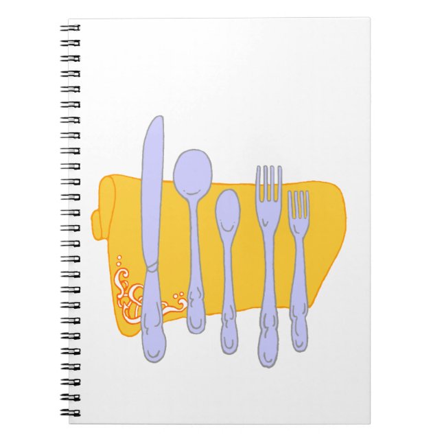 Dinnerware Cooking Design Template Notebook (Front)