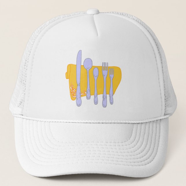 Dinnerware Cooking Design Template Trucker Hat (Front)