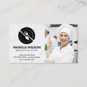 Dinnerware Logo   Chef in Kitchen Business Card