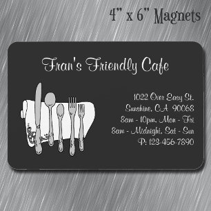 Dinnerware Restaurant Black White Custom 4" x 6" Magnet