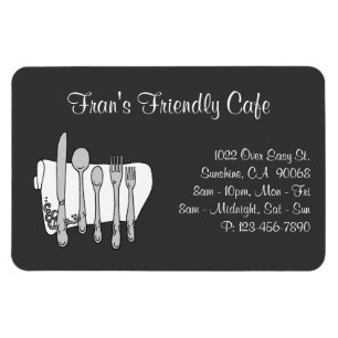 Dinnerware Restaurant Black White Custom Magnet
