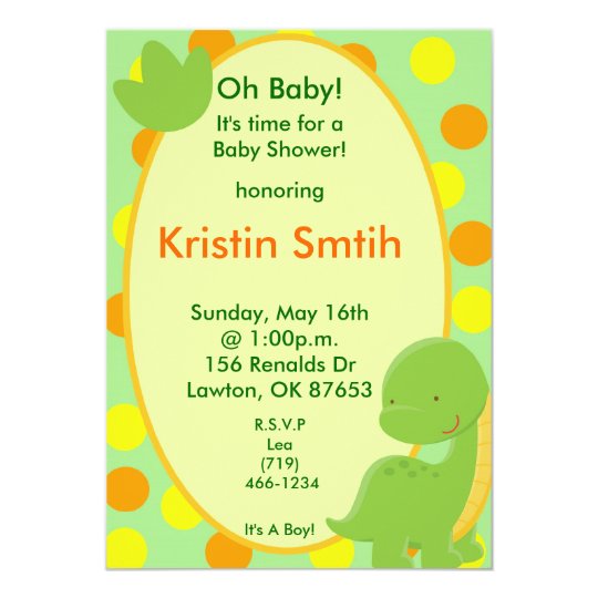 dino2, Oh Baby!, It's time for aBaby Shower!, h... Card
