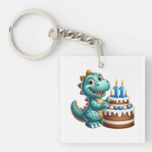 Dino 11th Birthday Key Ring