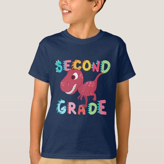 Dino 2nd GRADE Squad teacher student school T-Shirt (Front)