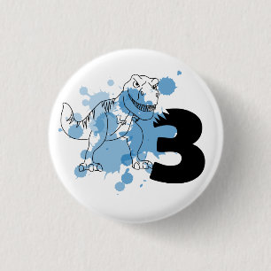 Dino 3rd Birthday Pin