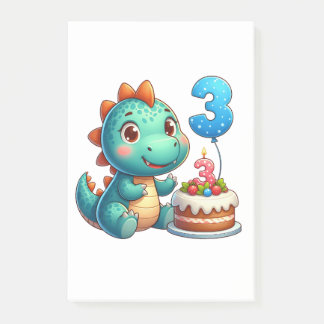 Dino 3rd Birthday Post-it Notes