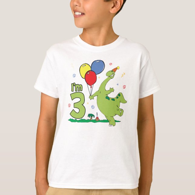 Dino 3rd Birthday T-Shirt (Front)