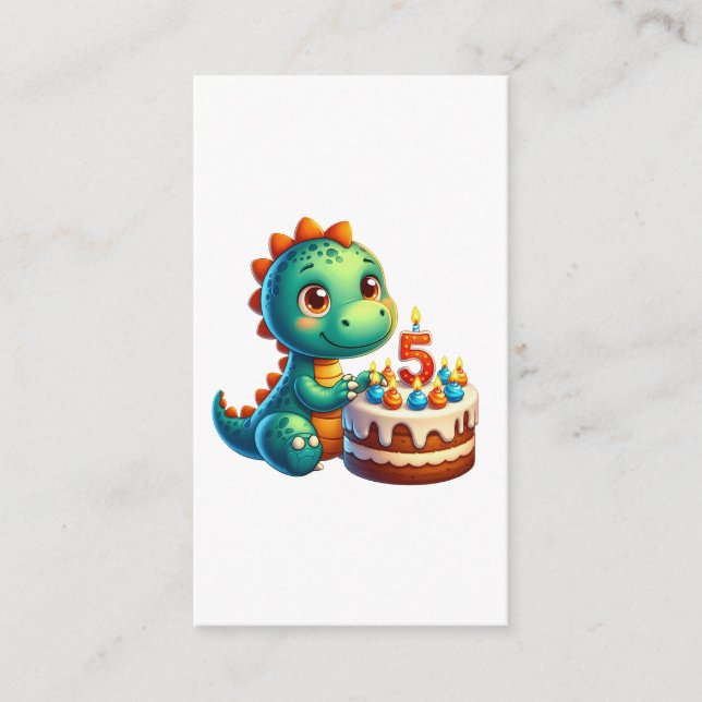 Dino 5th Birthday Enclosure Card (Front)