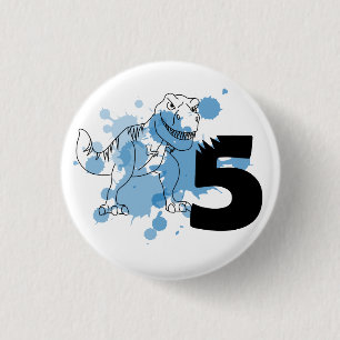 Dino 5th Birthday Pin