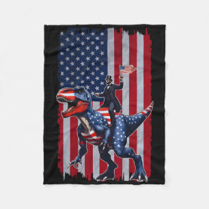 Dino Abraham Lincoln 4th Of July Shirt Boys Americ Fleece Blanket