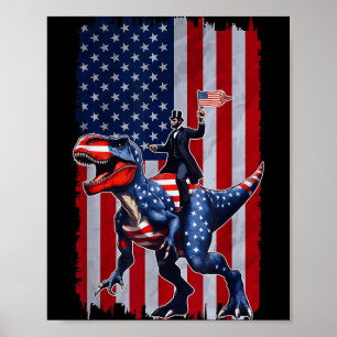 Dino Abraham Lincoln 4th Of July Shirt Boys Poster