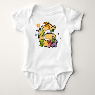 Dino Alphabet for Babies with Name Starting with G Baby Bodysuit