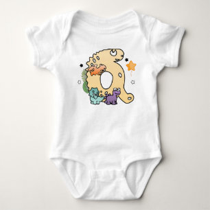 Dino Alphabet for Babies with Name Starting with Q Baby Bodysuit