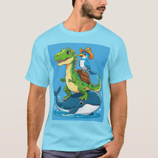 Dino and Whale Adventure T-Shirt