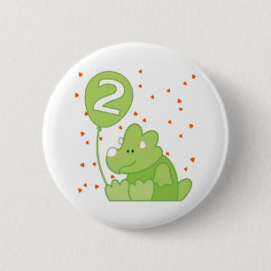 Dino Baby 2nd Birthday 6 Cm Round Badge