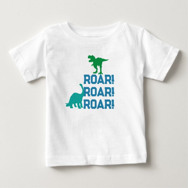 Dino Baby Shirt - Custom Name & Age Tee (Front)