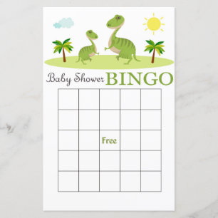 Dino baby shower bingo card,Dinosaur bingo card