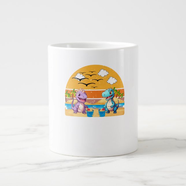 Dino beach life large coffee mug (Front)