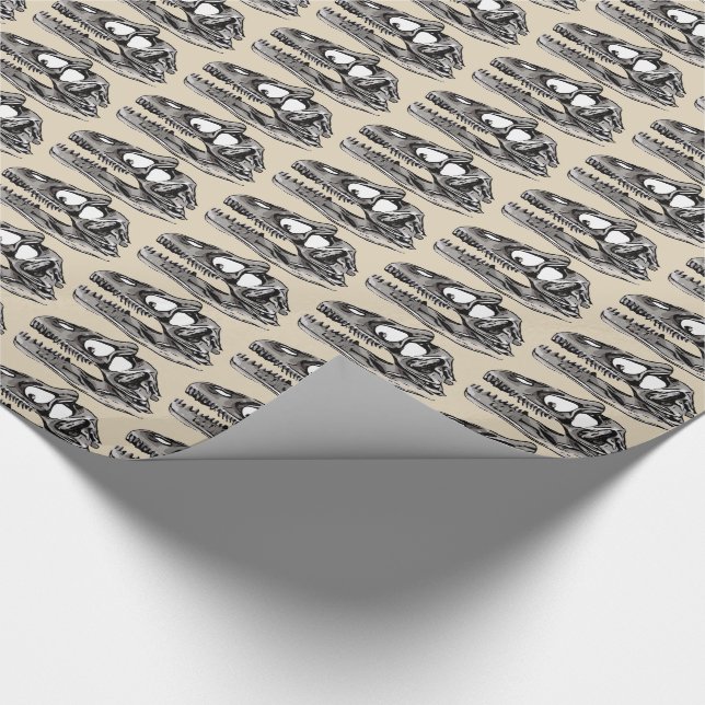 DINO - Beige Glossy Wrapping Paper, 30" x 6' Wrapping Paper (Corner)
