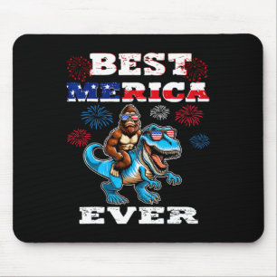 Dino Bigfoot 4th Of July 1776 Boys American Flag M Mouse Mat