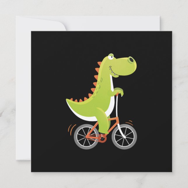 Dino Bike Biking Biker Bicycle Cycling Bikes Gift Invitation (Front)