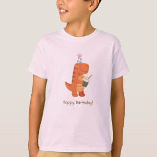 "Dino Birthday Bash: Happy Birthday Kid's Tee" T-Shirt