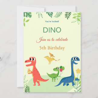 Dino birthday invitation 