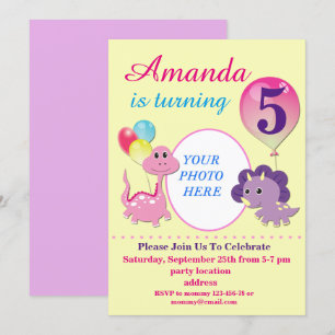 Dino birthday invitation