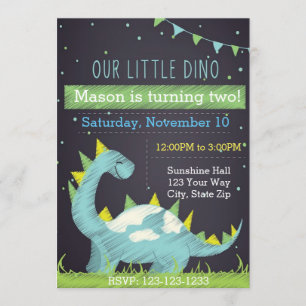 Dino Birthday Invitation (boy)