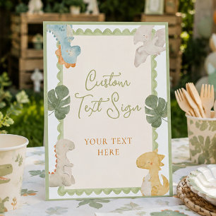 Dino Boy Baby Shower Table Sign