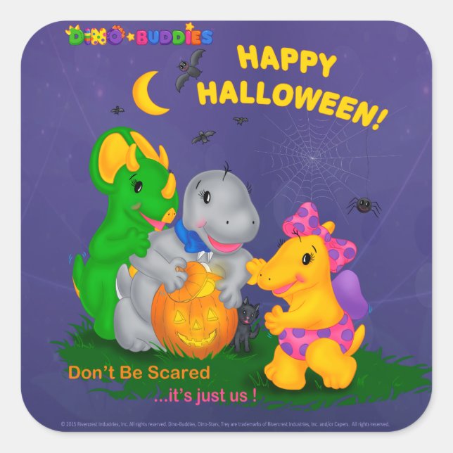Dino-Buddies™ Stickers - Halloween Scene (Front)
