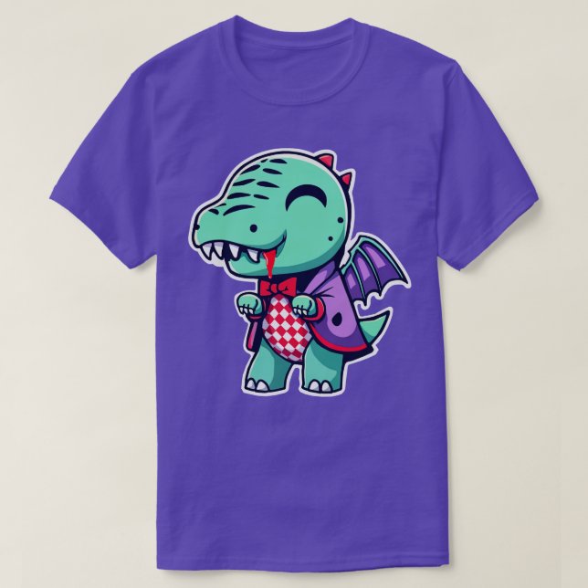 dino chibi kawaii dragon vampire T-Shirt (Design Front)