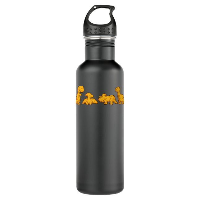 Dino Chicken Nugget Funny Dinosaur Shape Nuggets N 710 Ml Water Bottle (Front)