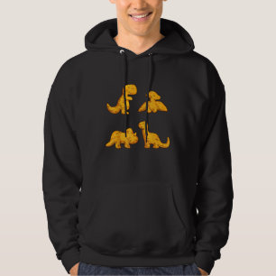 Dino Chicken Nuggets Pattern Kids Dinosaur Nuggets Hoodie