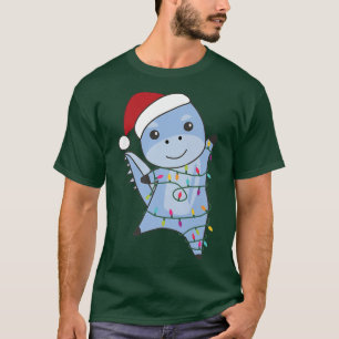 Dino Christmas Christmas Animals Fairy Lights Dino T-Shirt