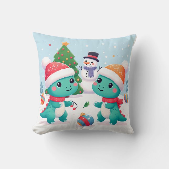 Dino CHRISTMAS Delights Cushion (Front)