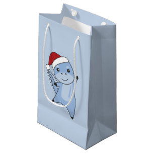 Dino Christmas Dinos Winter Animals Small Gift Bag