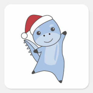 Dino Christmas Dinos Winter Animals Square Sticker