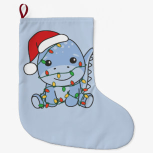 Dino Christmas Winter Animals Holiday Dinos Large Christmas Stocking