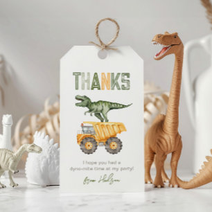 Dino Construction Party Favour Tags