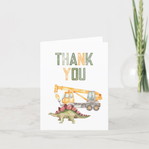 Dino Construction Thank You Card