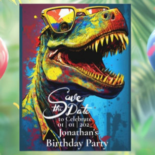 Dino Cool T-Rex Save the date  Postcard