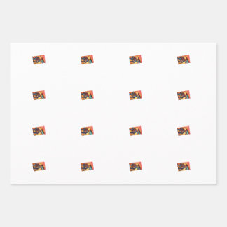 Dino Cowboy Wrapping Paper Flat Sheet Set of 3