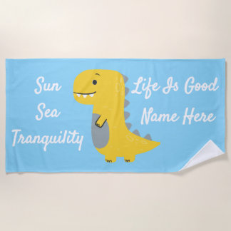 Dino cute costume beach towel